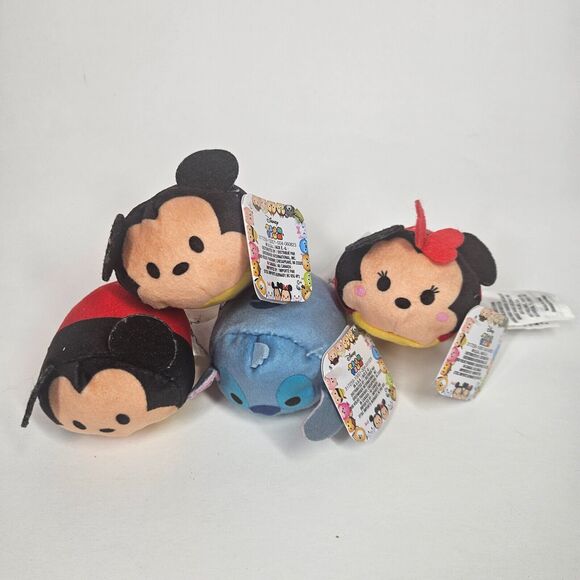 Disney Tsum Tsums Plush Lot Mickey Minnie Mouse Lilo & Stitch NWT - Picture 1 of 7